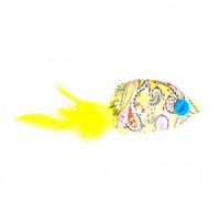 Feather Fish Catnip Cat - Yellow